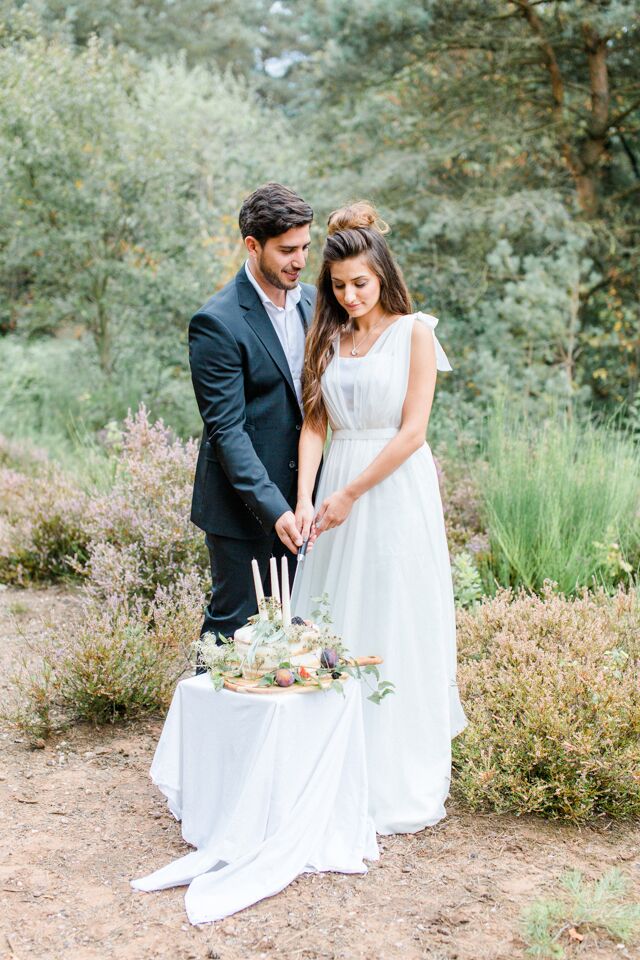 Anschnitt der Hochzeitstorte Anschnitt der Hochzeitstorte